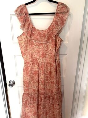 NWOT The Hippie Shake Hello Darlin’ Pink Floral Ruffle Maxi Dress, size 18